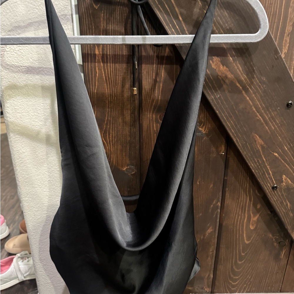 Zara Black Satin Top